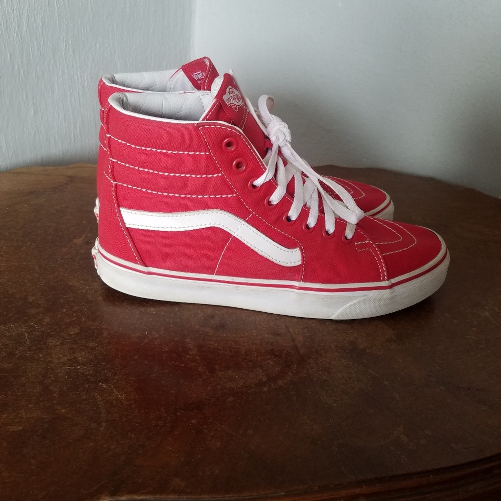 Red Vans hightops